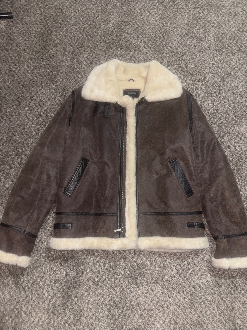 Colebrook Cream Sherpa-Lined 100% leather Jacket
